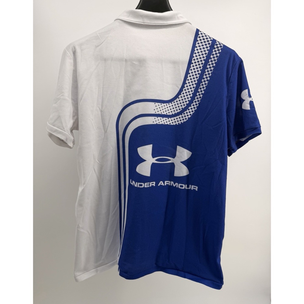 Under Armour Polo Shirt White/Blue No tags L? - Picture 2 of 3